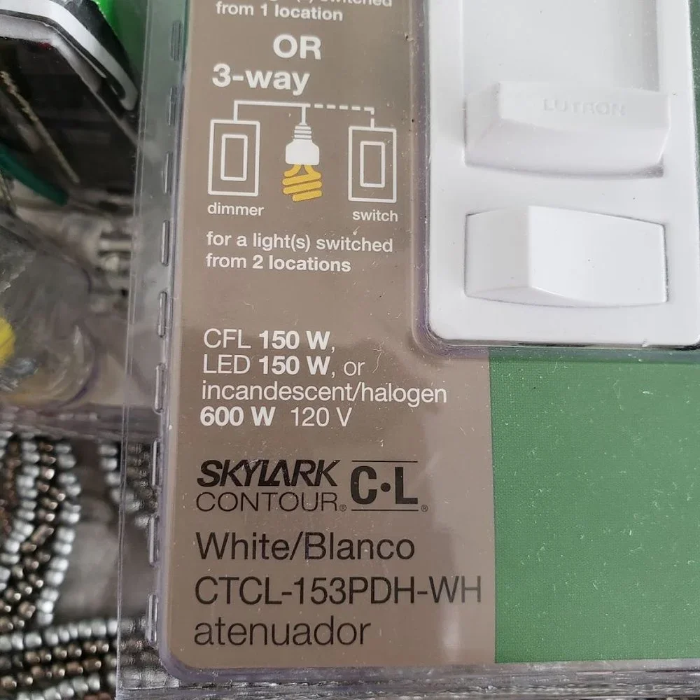 NEW 2X Lutron Skylark Contour LED Dimmer Light Switch 3-Way for Dimmable LED